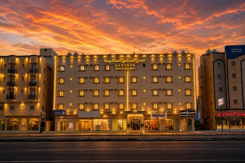 Property building, City view, Location, Sunset
