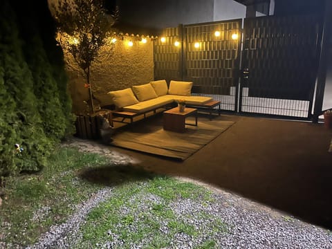 Patio, Night, Garden, Garden view