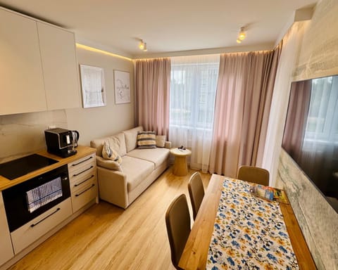 TV and multimedia, Kitchen or kitchenette, Living room, Seating area, stove
