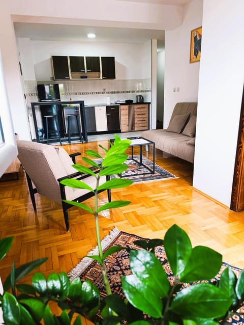 Kitchen or kitchenette, Living room, Seating area