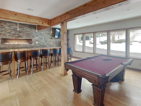 Winter, Billiard, Game Room, TV and multimedia, Seating area, fireplace