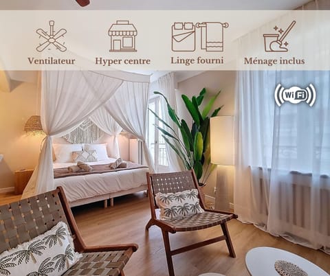 Bed, Bedroom, City view, heating, towels