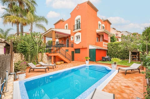Property building, Living room, Swimming pool