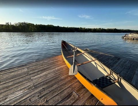 Natural landscape, Canoeing, Lake view, Sunset
