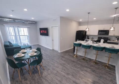 Kitchen or kitchenette, Living room, Dining area