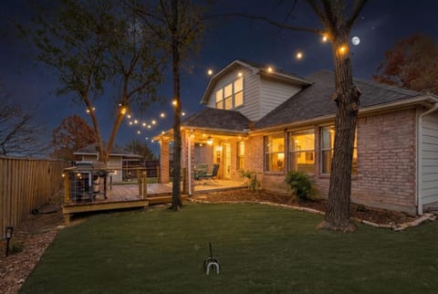 Property building, Patio, Night, Garden, Garden view