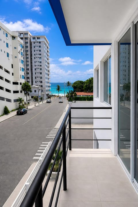 Property building, Day, Natural landscape, View (from property/room), Balcony/Terrace, Beach, Landmark view, Sea view