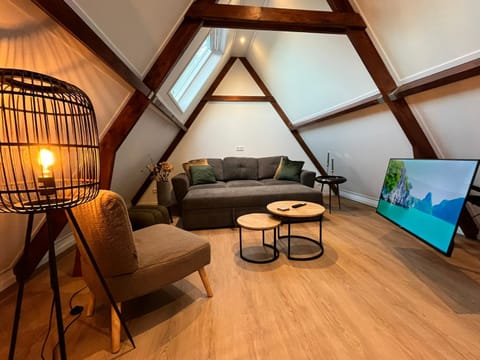 Bed, Living room, Seating area