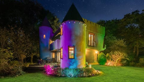 Property building, Night, Natural landscape, Garden, Garden view