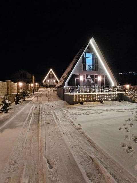 Property building, Night, Winter