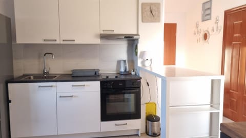 Kitchen or kitchenette, oven, stove