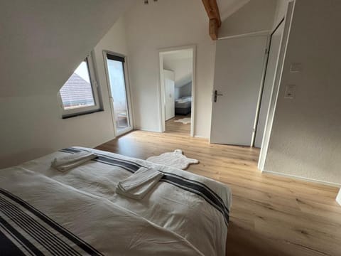 Bed, Photo of the whole room, Bedroom, towels, wardrobe