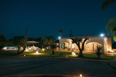 Property building, Night, Garden, Garden view