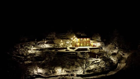 Property building, Night, Natural landscape, Bird's eye view