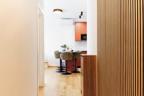 Dining area, Text overlay