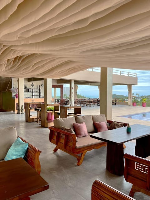 Living room, Seating area, Pool view, Swimming pool, sunbed