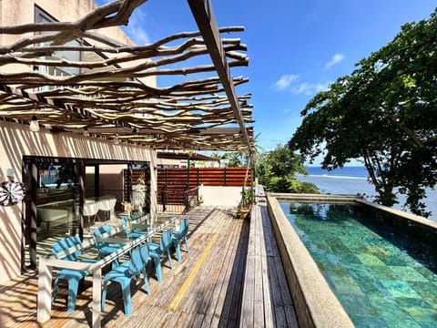 Patio, Facade/entrance, Sea view, Swimming pool
