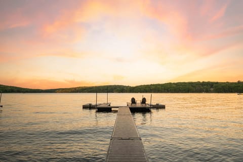 Natural landscape, Seating area, Lake view, Sunset