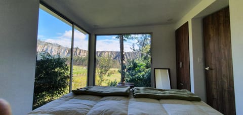 Bed, Natural landscape, Photo of the whole room, Mountain view