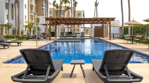 Property building, Patio, Pool view, Swimming pool