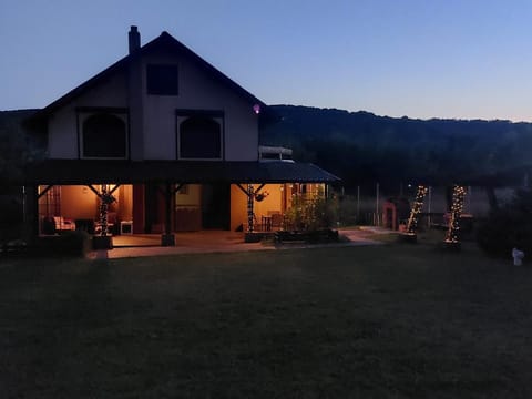 Property building, Night, Natural landscape, Mountain view