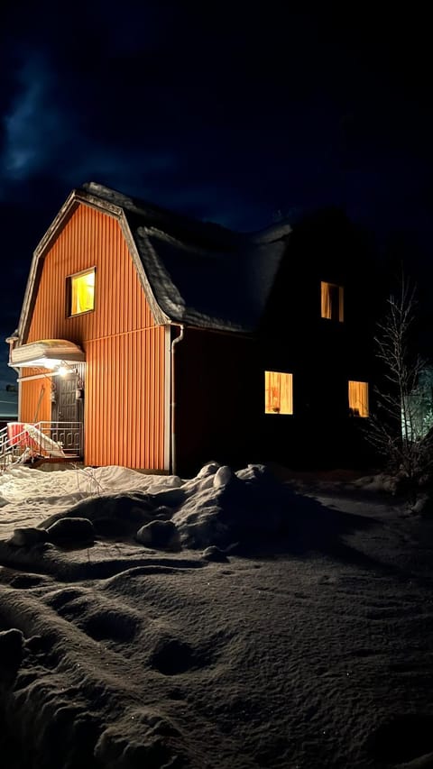 Property building, Night, Winter
