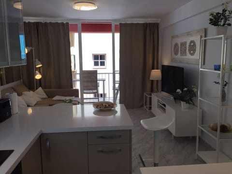 TV and multimedia, Kitchen or kitchenette, Living room, Photo of the whole room, Seating area, Dining area