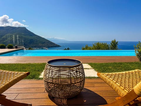 Patio, Day, Natural landscape, Mountain view, Sea view, Swimming pool