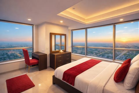 Bed, Natural landscape, Photo of the whole room, Bedroom