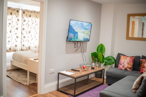 Bed, TV and multimedia, Living room, Seating area