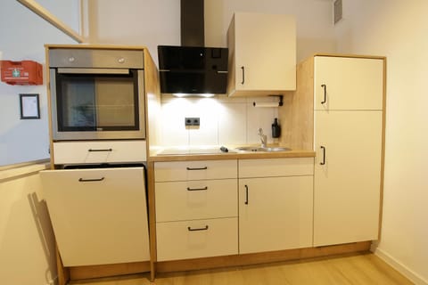 Kitchen or kitchenette, oven, stove