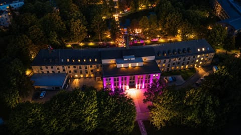 Property building, Night, Natural landscape, Bird's eye view