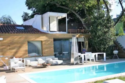 Property building, Living room, Swimming pool