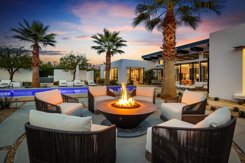 Property building, Patio, Seating area, Pool view