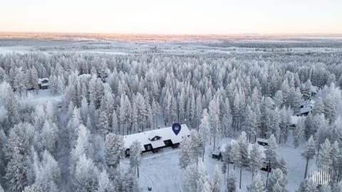 Property building, Natural landscape, Bird's eye view, Winter