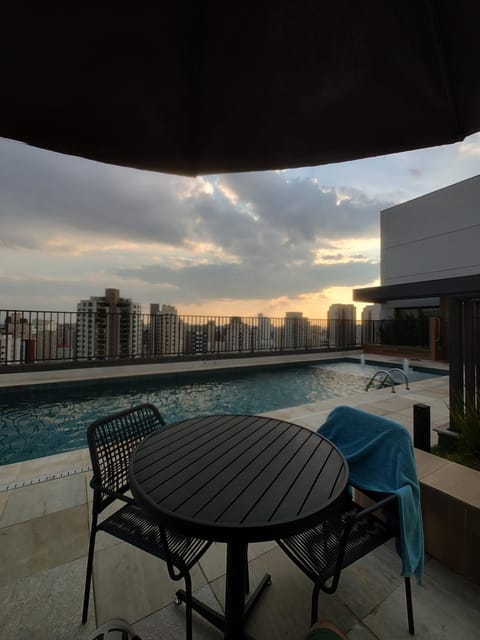 Day, Natural landscape, Pool view, Swimming pool, Sunset, sunbed