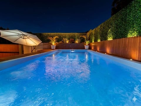 Night, Pool view, Swimming pool