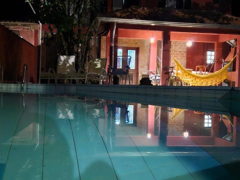 Night, Pool view, Swimming pool