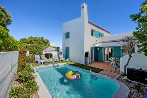 Property building, Living room, Swimming pool