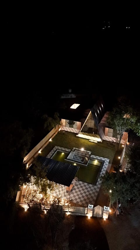 Night, Pool view, Swimming pool