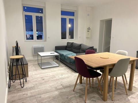 Property building, Living room, Dining area
