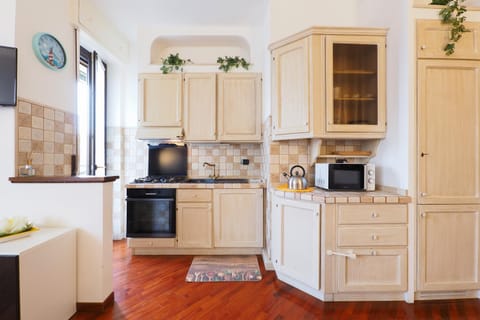 Kitchen or kitchenette, dishwasher, oven, stove