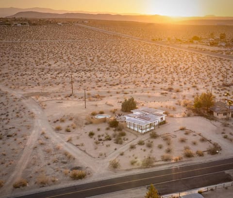 Property building, Natural landscape, Bird's eye view, Sunset
