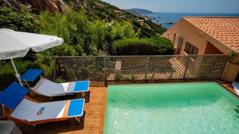 Patio, Natural landscape, View (from property/room), Balcony/Terrace, Pool view, Sea view, sunbed