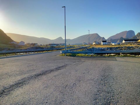 House on beautiful Værøy, mountains and sea outside the window House in Lofoten