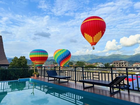 Day, Natural landscape, Bird's eye view, Balcony/Terrace, Mountain view