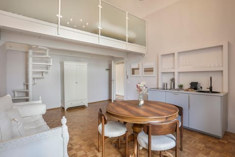 Kitchen or kitchenette, Living room, Dining area, stove