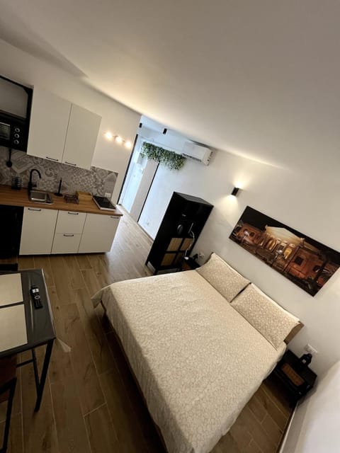 Bed, TV and multimedia, Kitchen or kitchenette, Living room, Photo of the whole room, minibar, stove