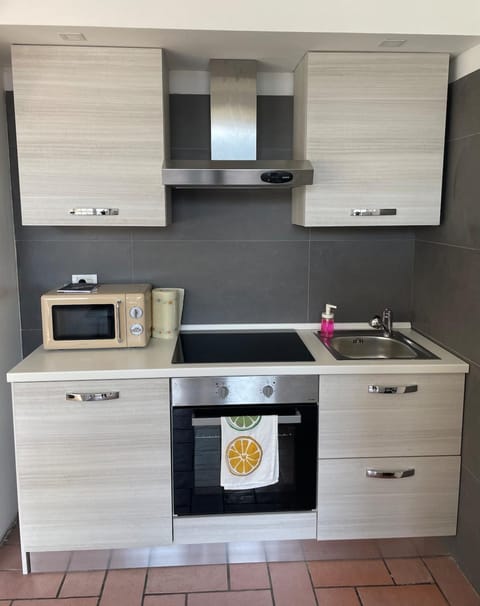 Kitchen or kitchenette, oven