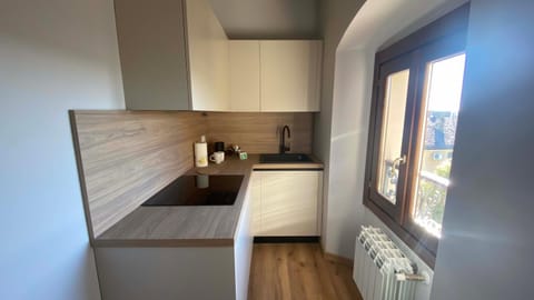 Coffee/tea facilities, Kitchen or kitchenette, oven, stove
